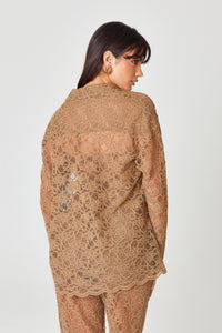 Taupe Lace Shirt