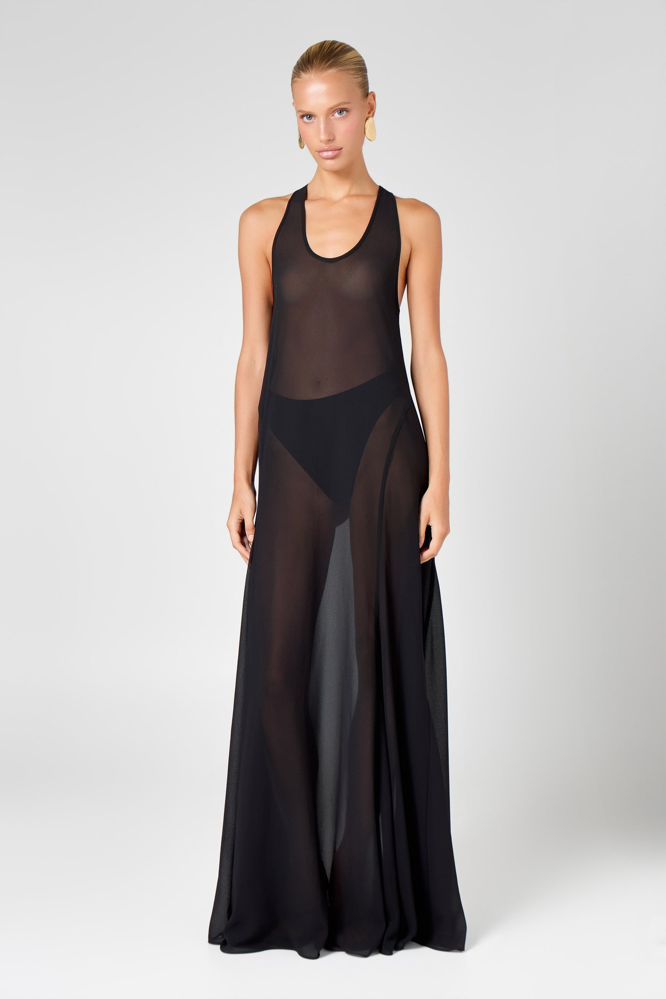 Rae Sheer Maxi Dress - Black Hyphen Rae Sheer Maxi Dress - Black Hyphen