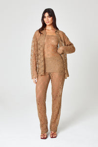 Taupe lace Trousers