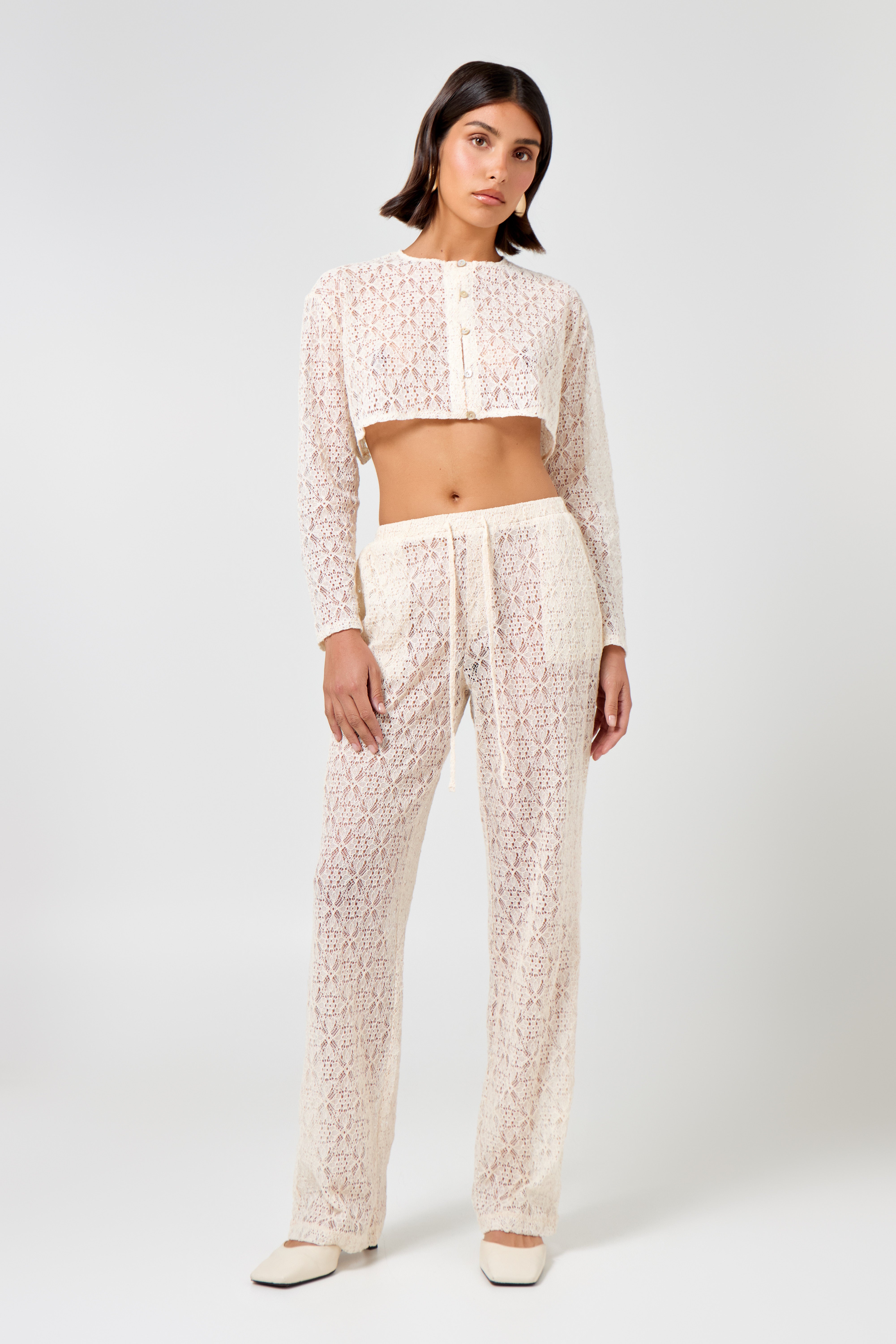 トップス draw drawers Lace 2way tops Organic Shrink Lace 2way Tops (ls44467T)
