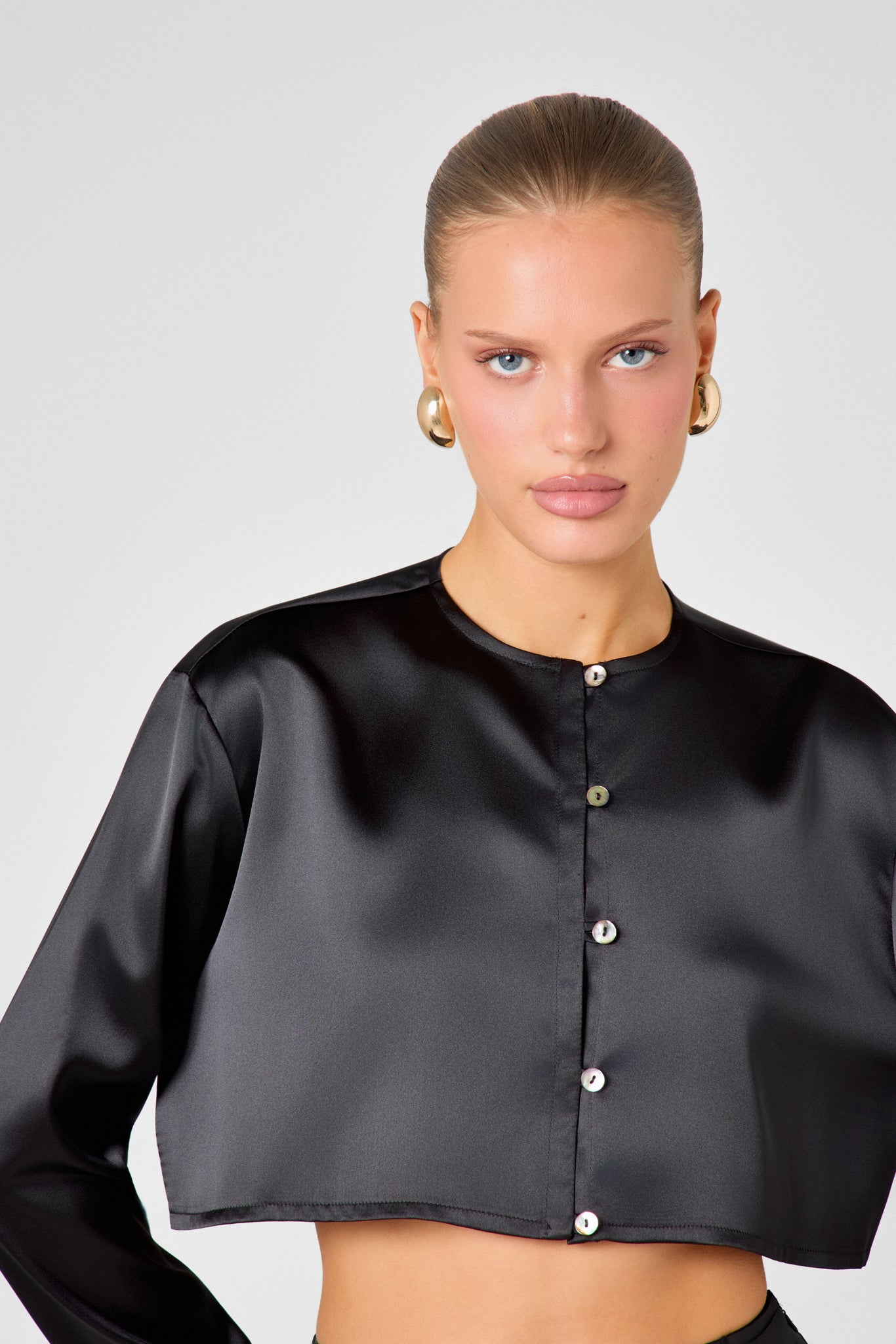 Black Satin Blouse