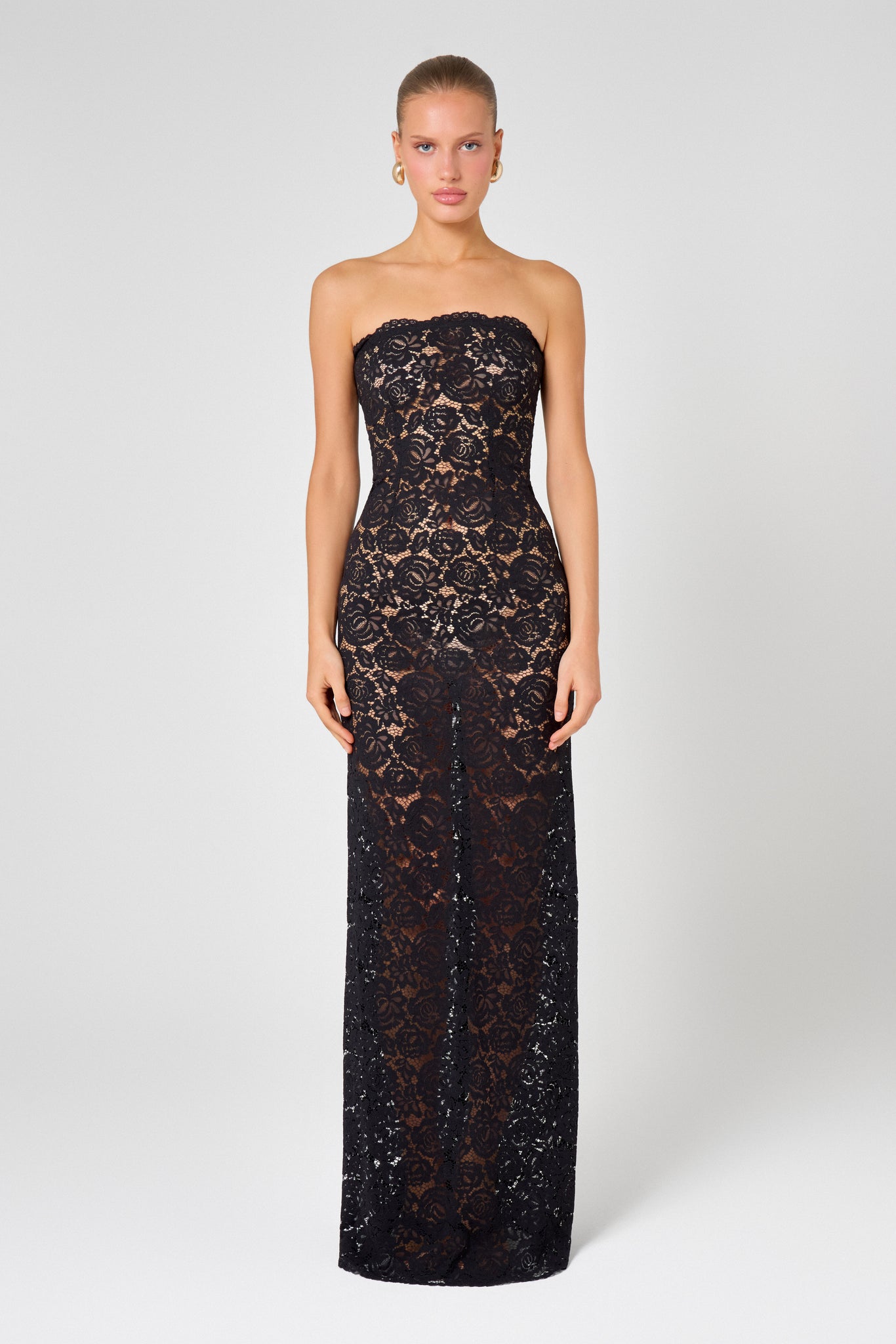 Lace Unlined Maxi Dress Hyphen Lace Unlined Maxi Dress Hyphen