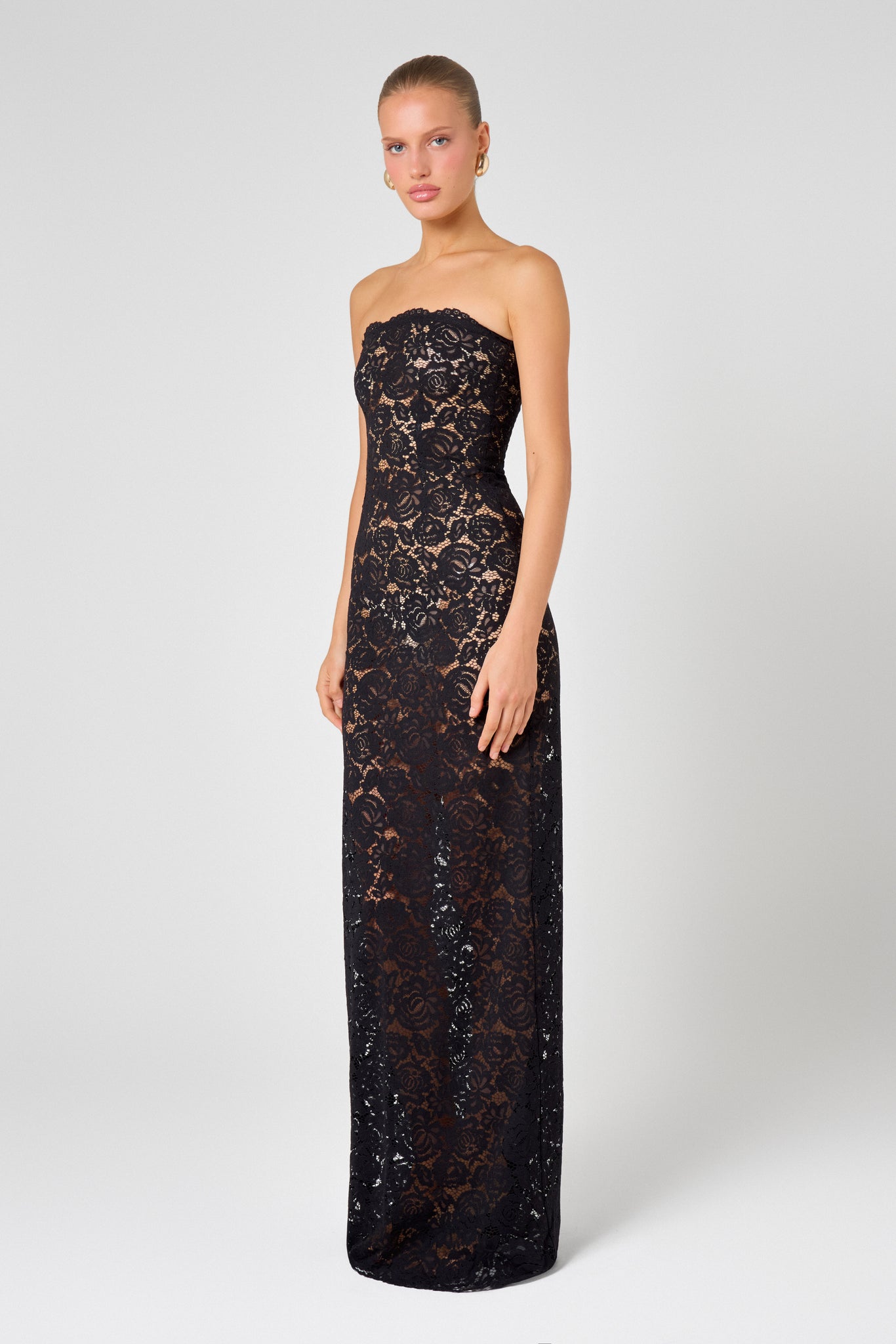 Lace Unlined Maxi Dress Hyphen Lace Unlined Maxi Dress Hyphen