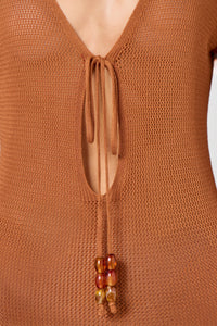 Brown Knit Maxi Dress