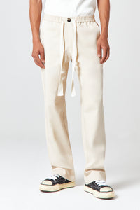 Homme Cream Drawstring Trousers
