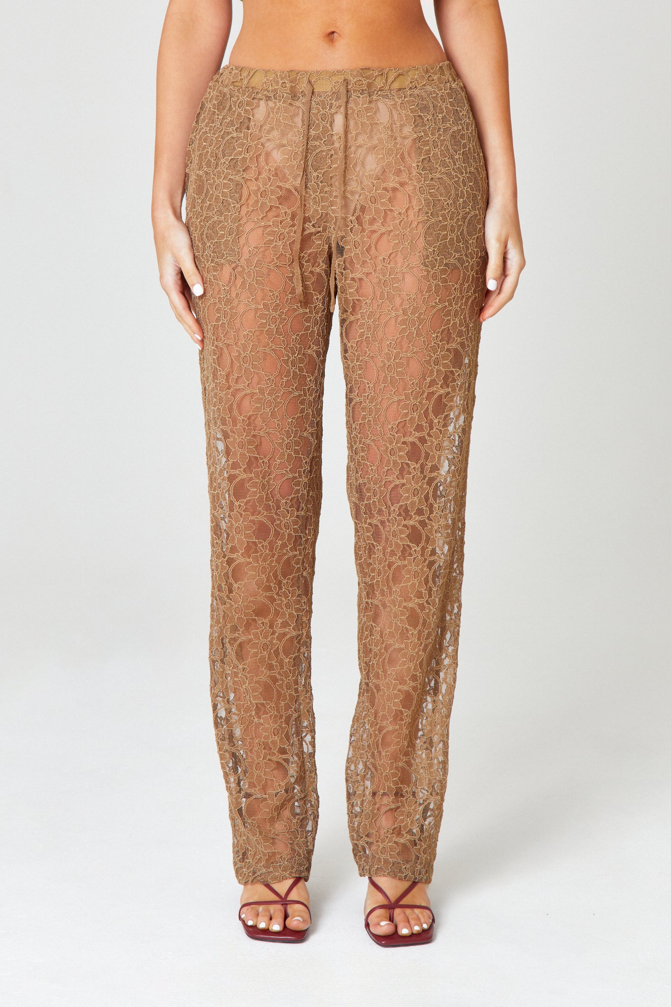 Taupe lace Trousers