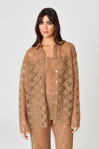 Taupe Lace Shirt