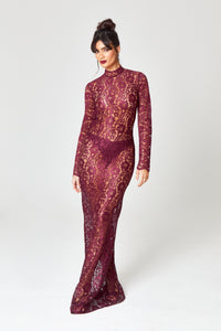 Oxblood Lace Maxi Dress Hyphen Oxblood Lace Maxi Dress Hyphen