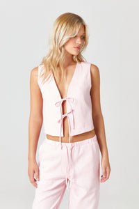 Pink Linen Waistcoat