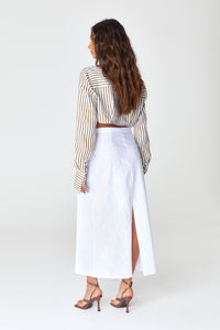 White Linen Skirt