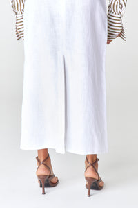 White Linen Skirt
