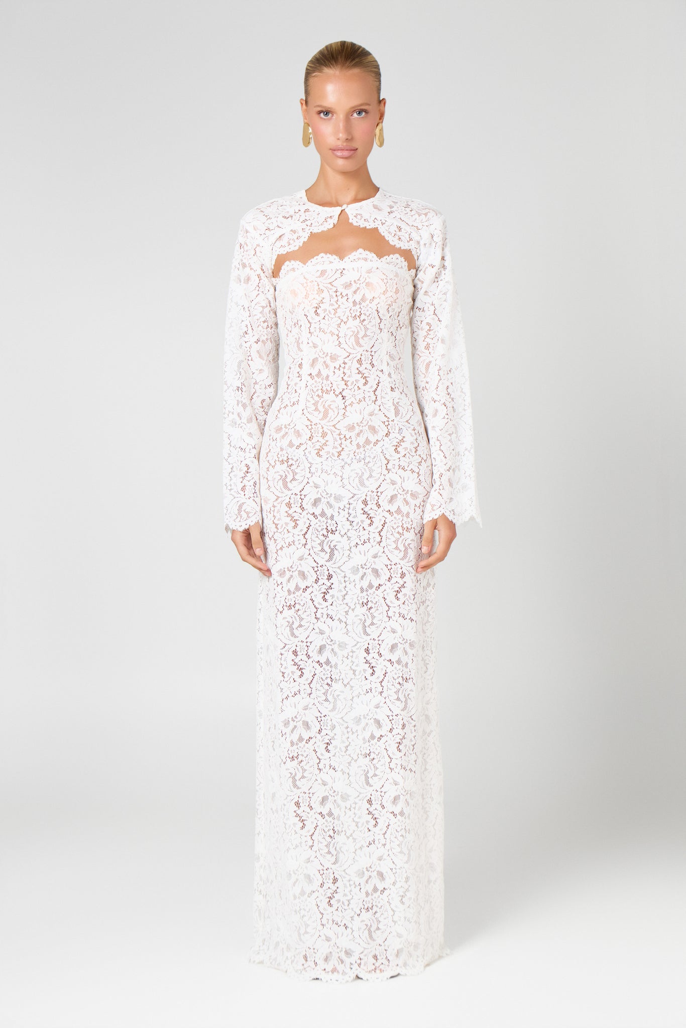 Ivory Unlined Maxi Dress