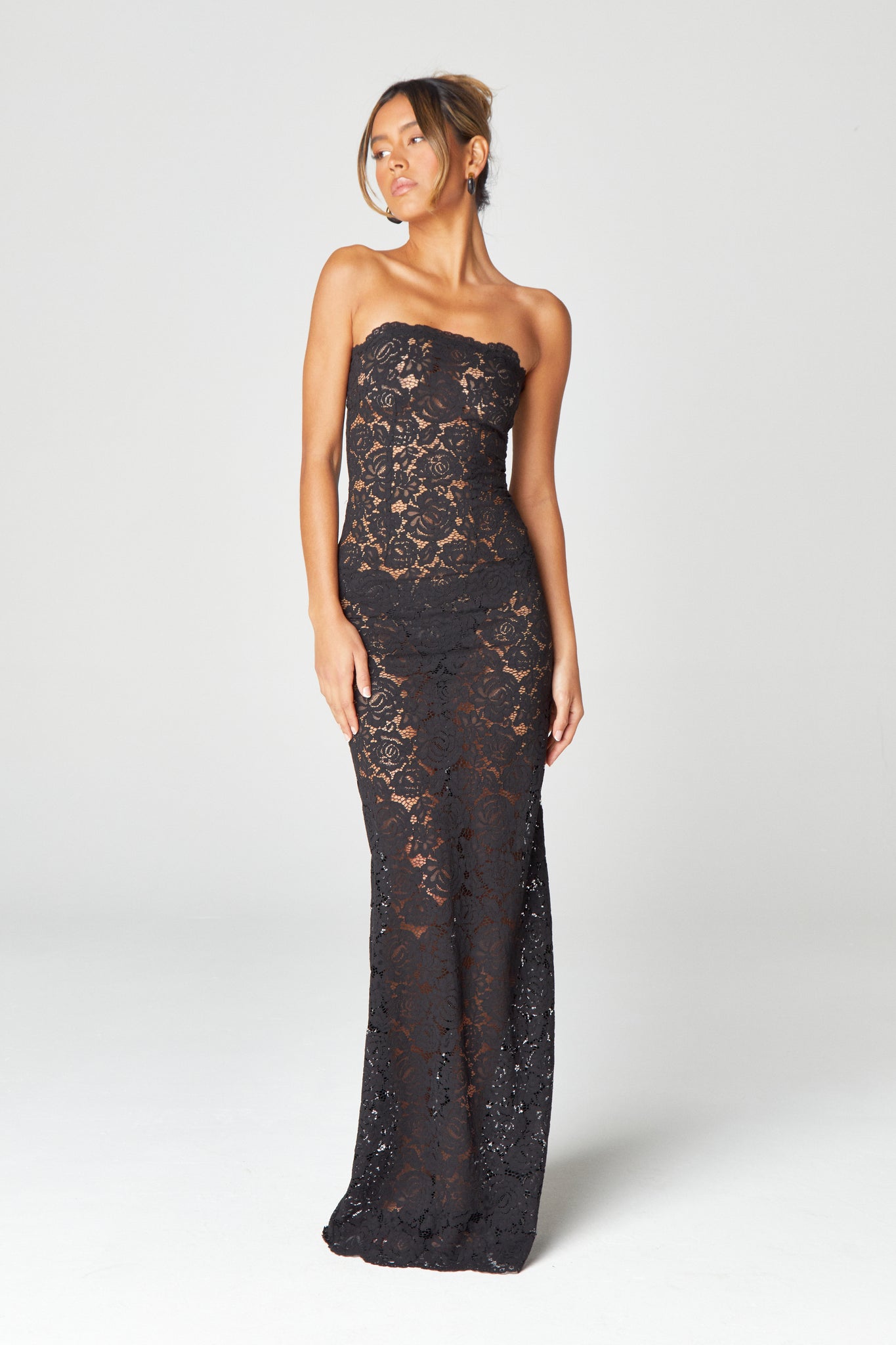 Lace Unlined Maxi Dress