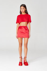Red Classic Mini Skirt