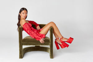 Red Off-Shoulder Mini Dress